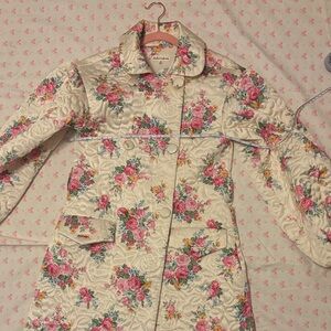 For love and lemons Cream Floral Quilted Puffer Coat